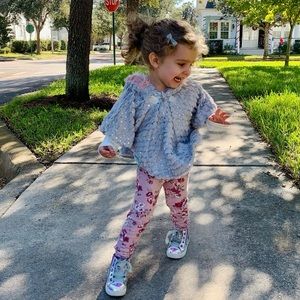 Toddler Faux Fur and Sparkles Poncho